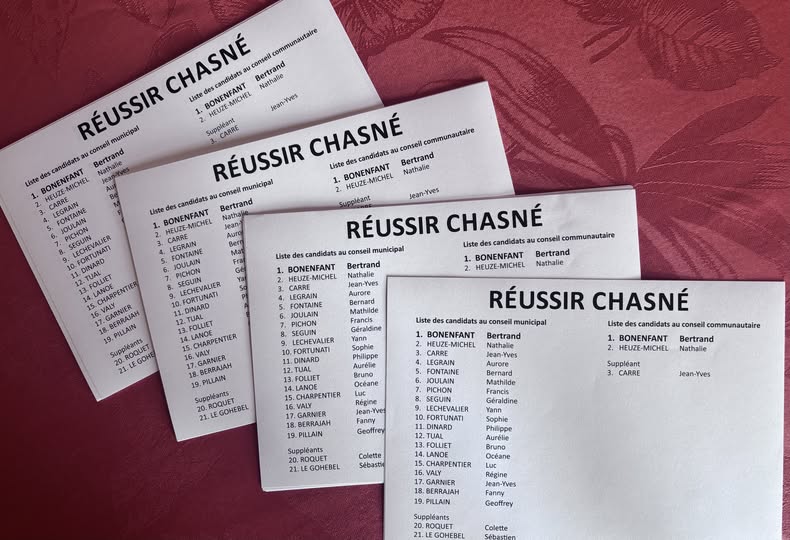 Publication Facebook Réussir Chasné - second tour